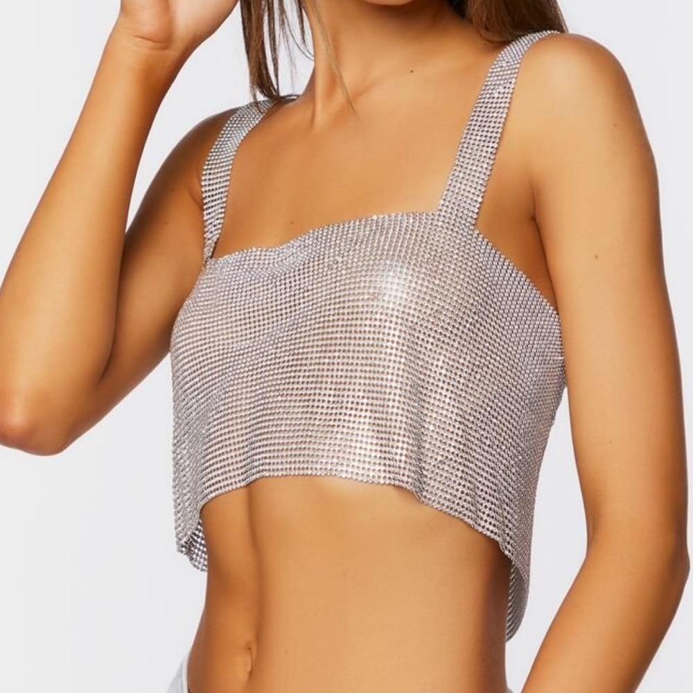 Silver crop top